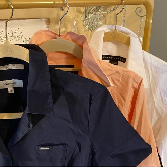 3 Ralph Lauren & Faconnable - Button Down - Wrinkled BUT CLEAN - LOT of 3 - Picture 8 of 13